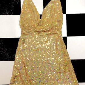 O-Mighty Glittoris Dress in Gold